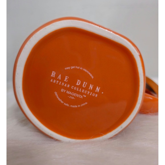 Rae Dunn Fall Orange Hello Pumpkin Gourd‎ Coffee Mug Cup NWT - Picture 4 of 4